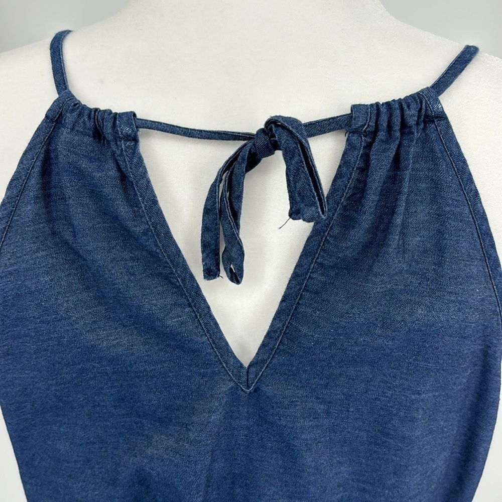 Westport Dress Denim Chambray Embroidered Sleeveless Dress Womens Size XL Petite - Picture 11 of 14